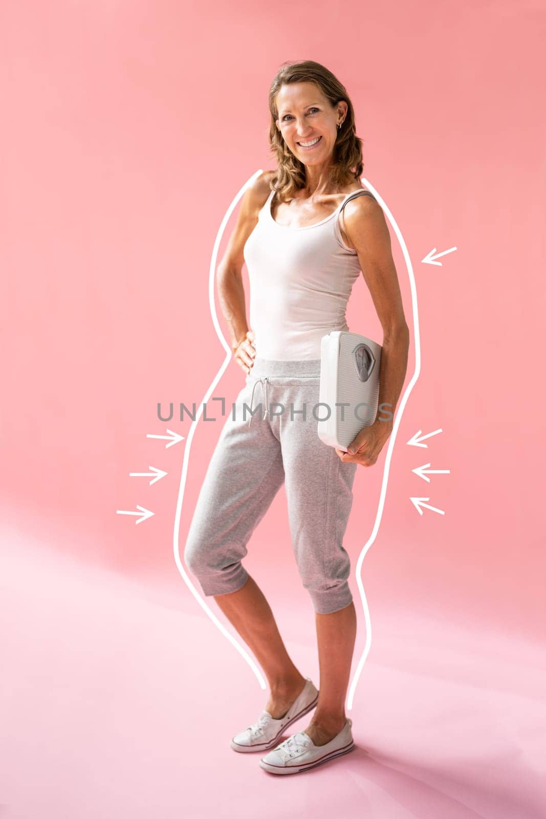 Woman Weight Loss And Slim Concept. Lose Fat