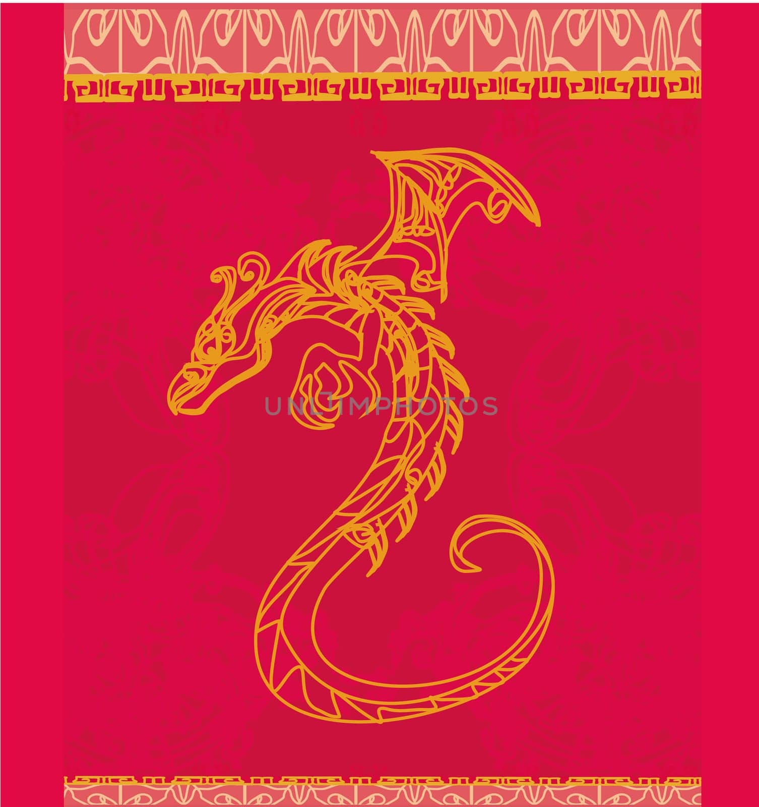 Vector card of year of the dragon
