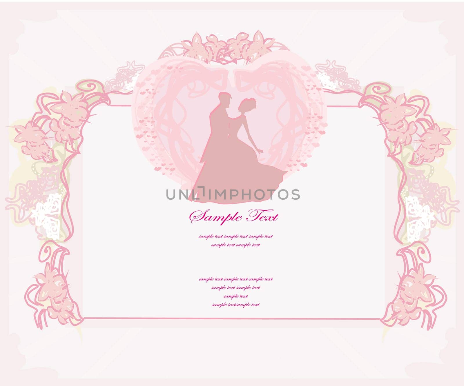 Ballroom couple dancers - invitation