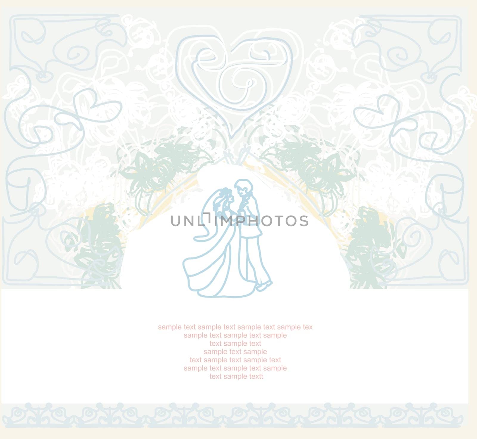 Ballroom wedding couple dancers - invitation