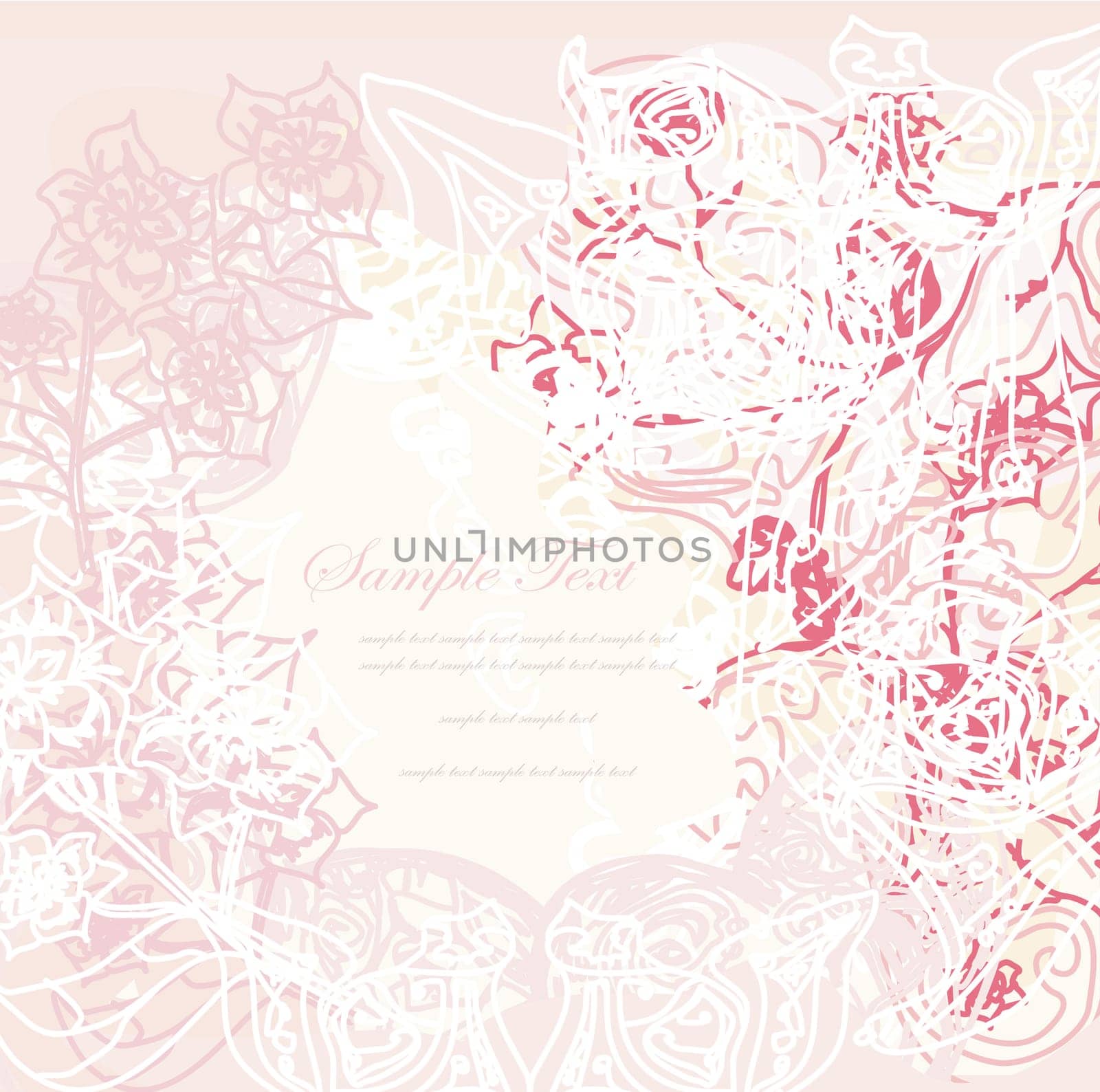 abstract floral invitation card