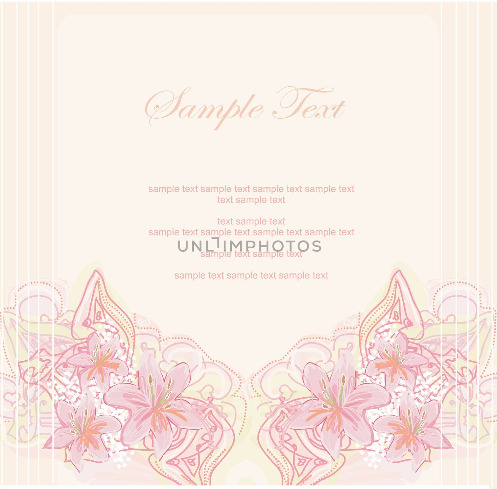 abstract floral invitation card