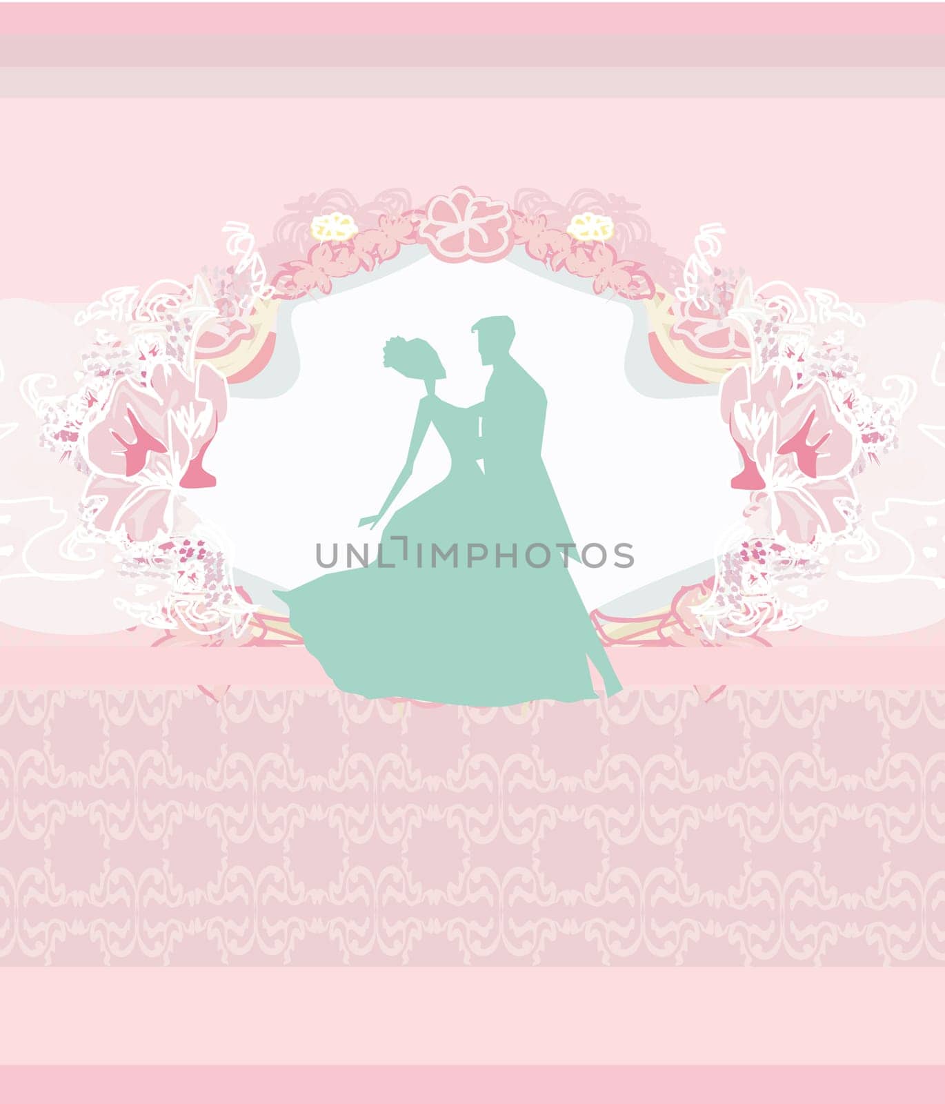 Ballroom wedding couple dancers - invitation