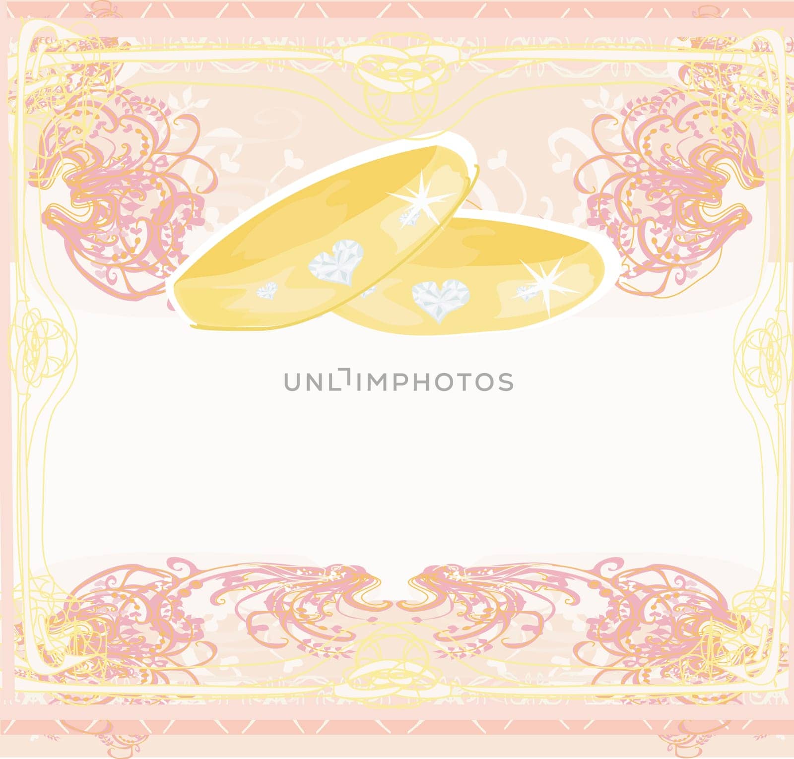 wedding Invitation card with rings