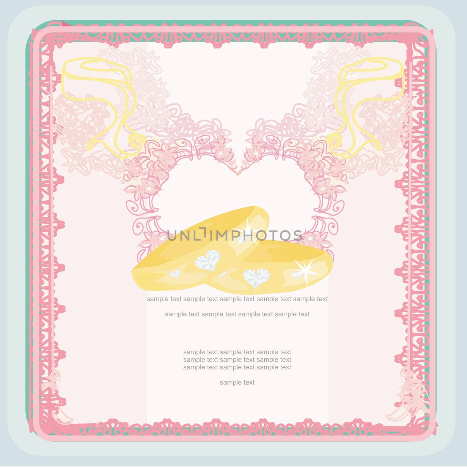 wedding Invitation card with rings