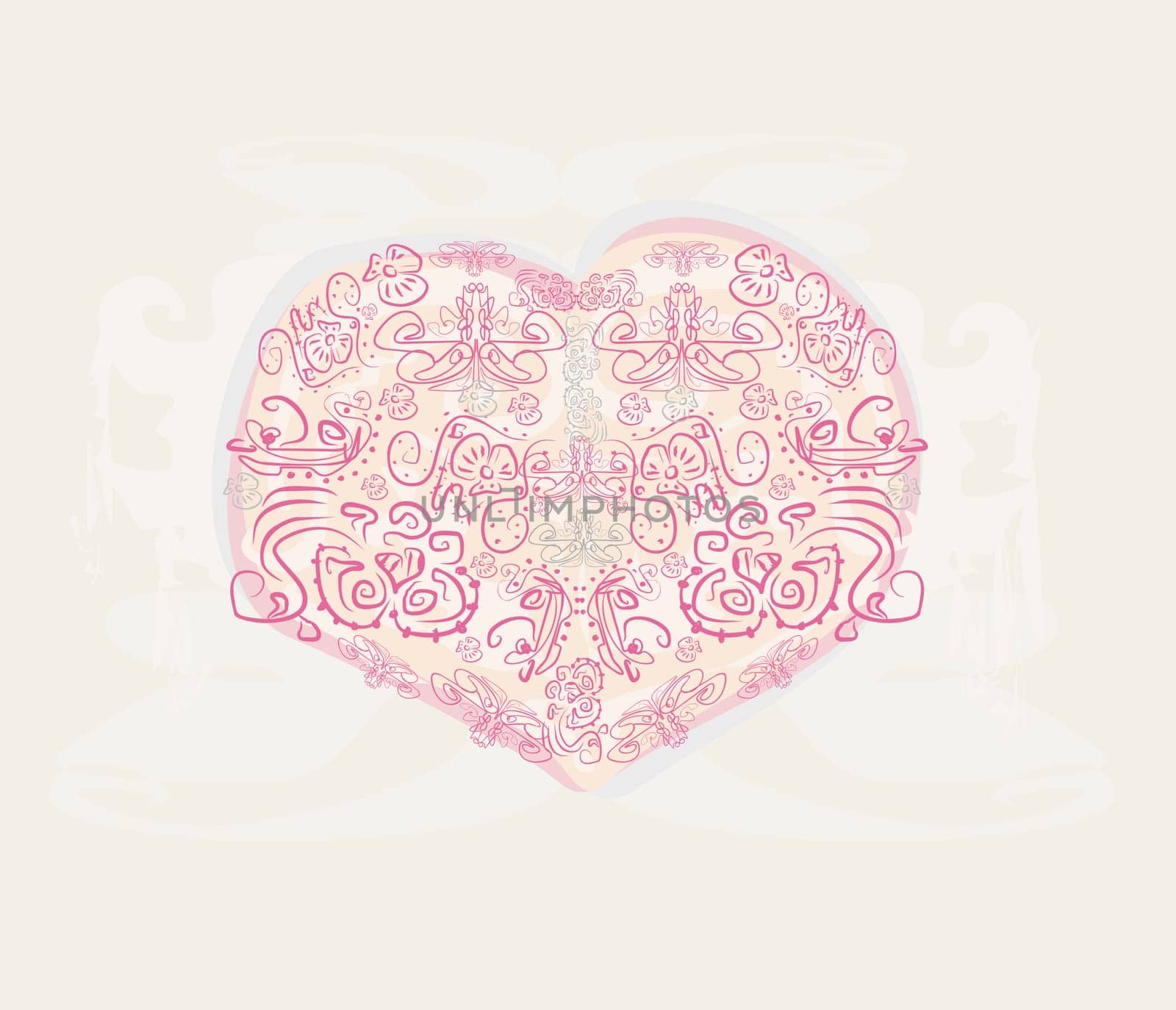 abstract romantic background with hearts