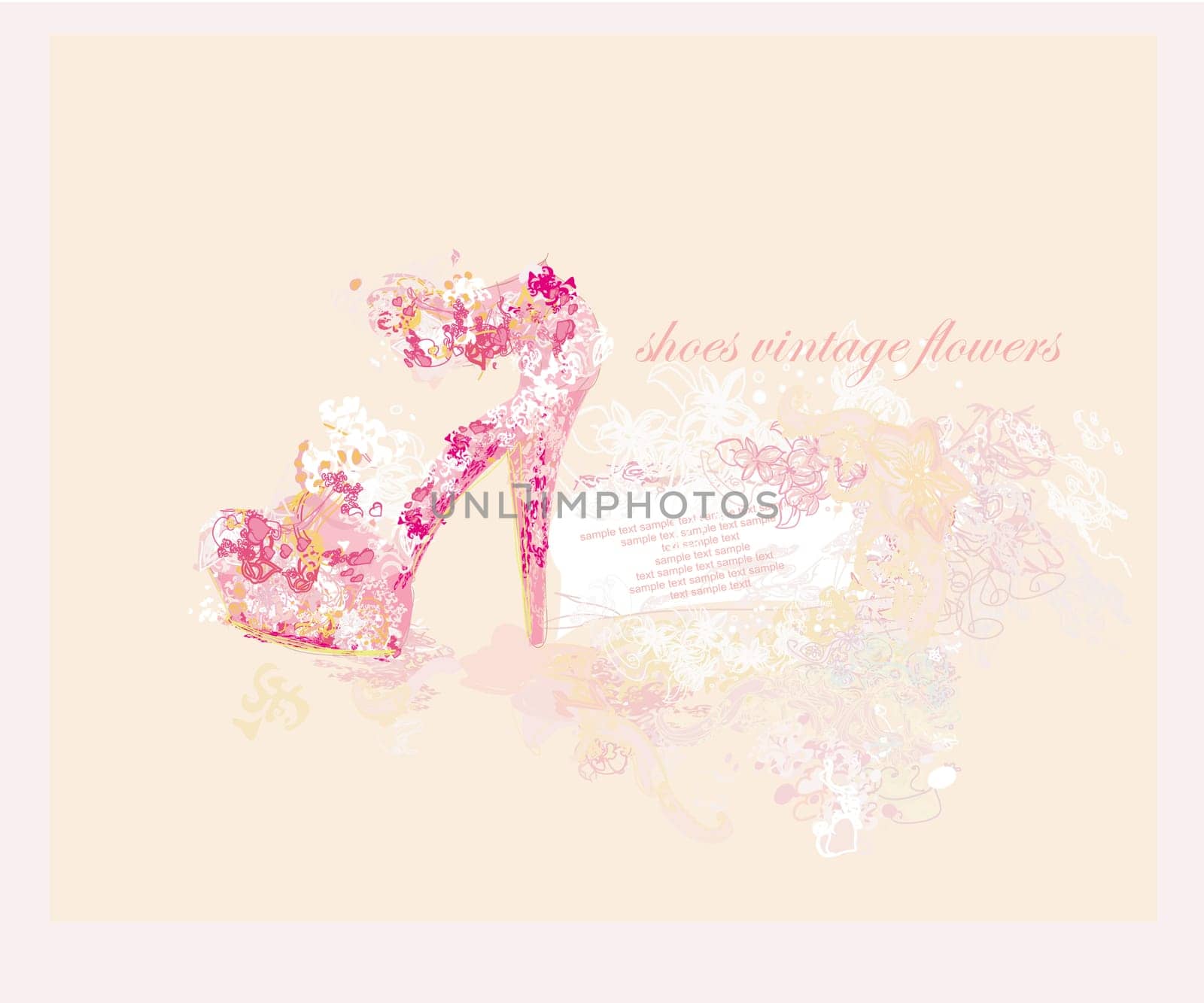 abstract shoes vintage poster
