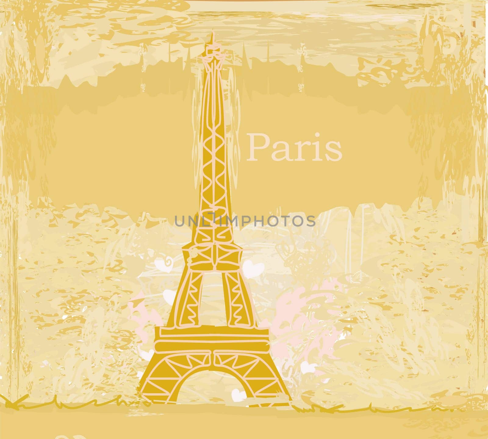 vintage retro Eiffel card