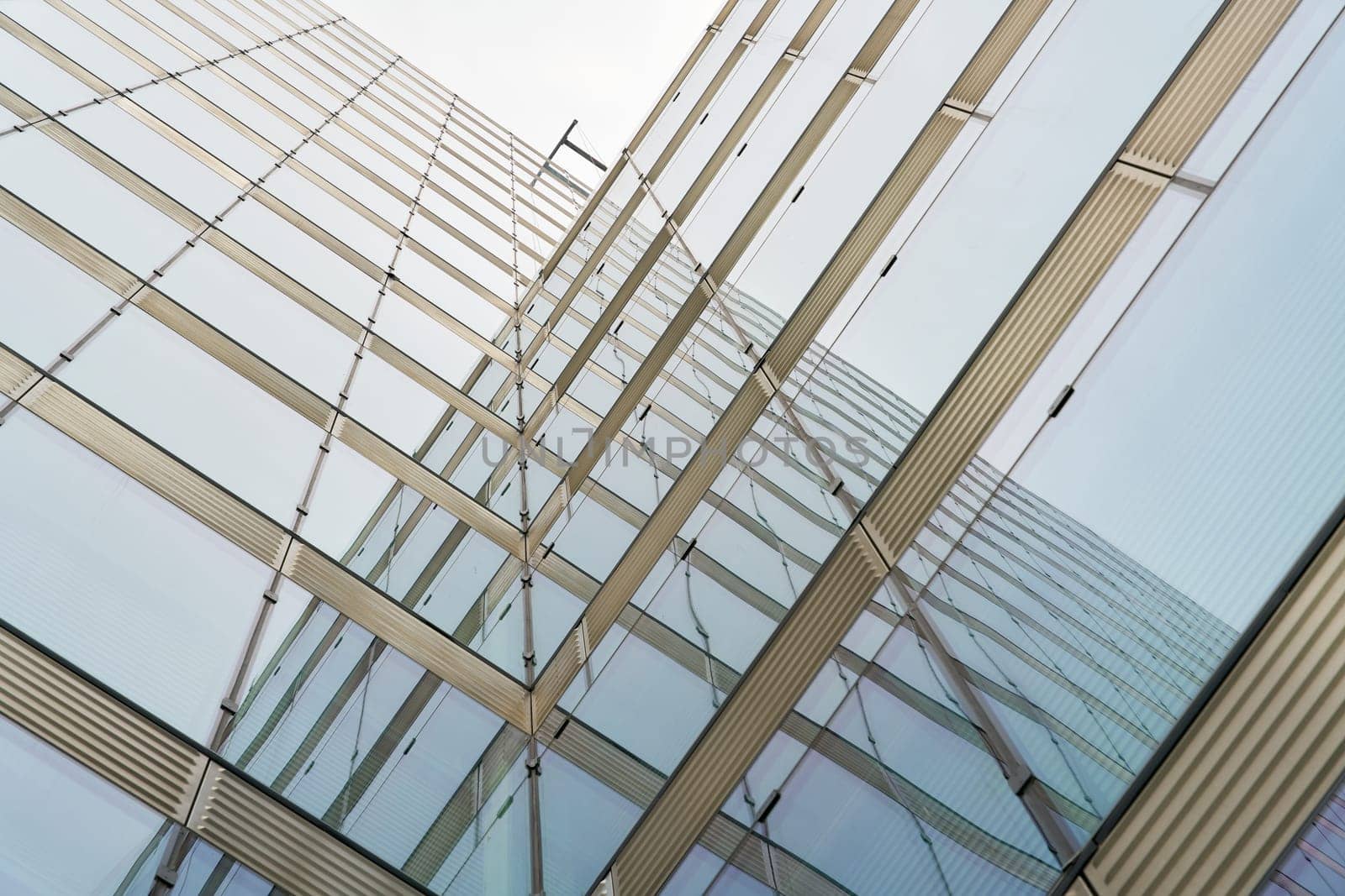 Glass facade of an office building in downtown Berlin