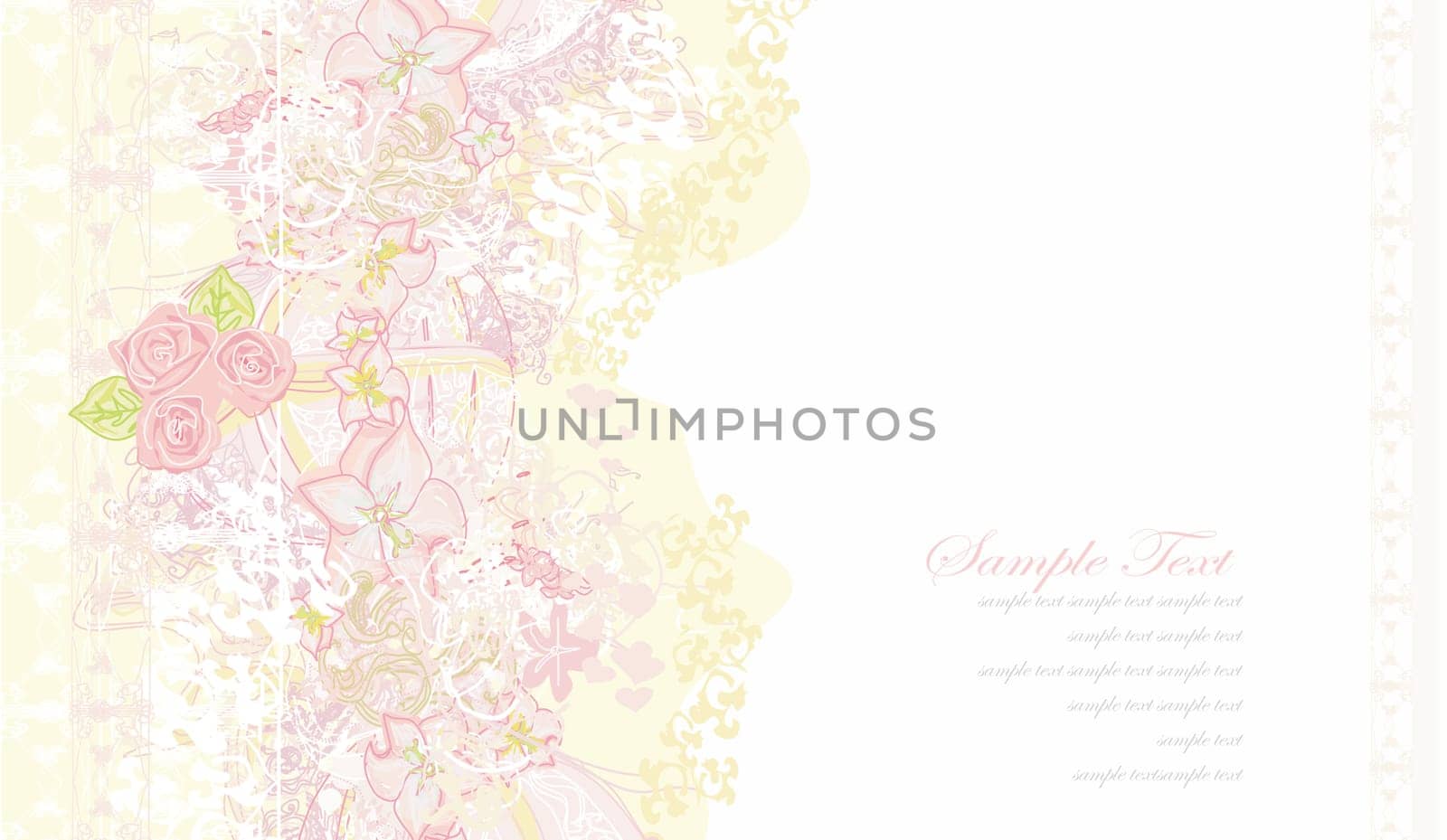 romantic flower invitation card