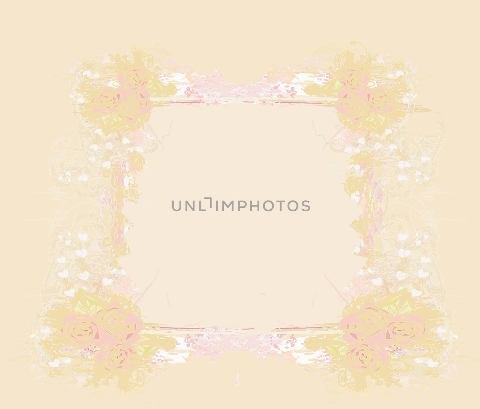 Grunge Frame For Congratulation With Flowers