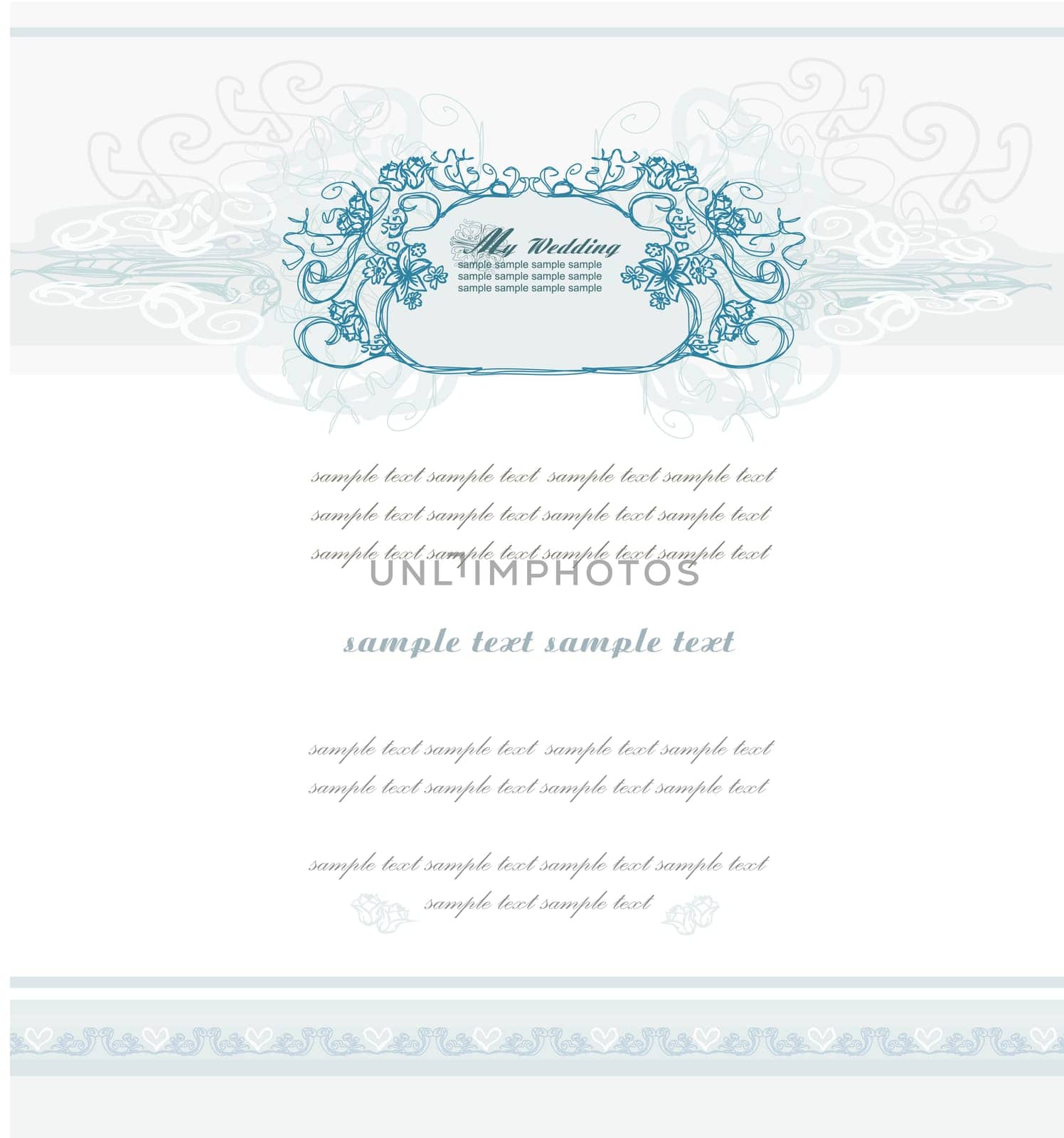 abstract floral invitation card