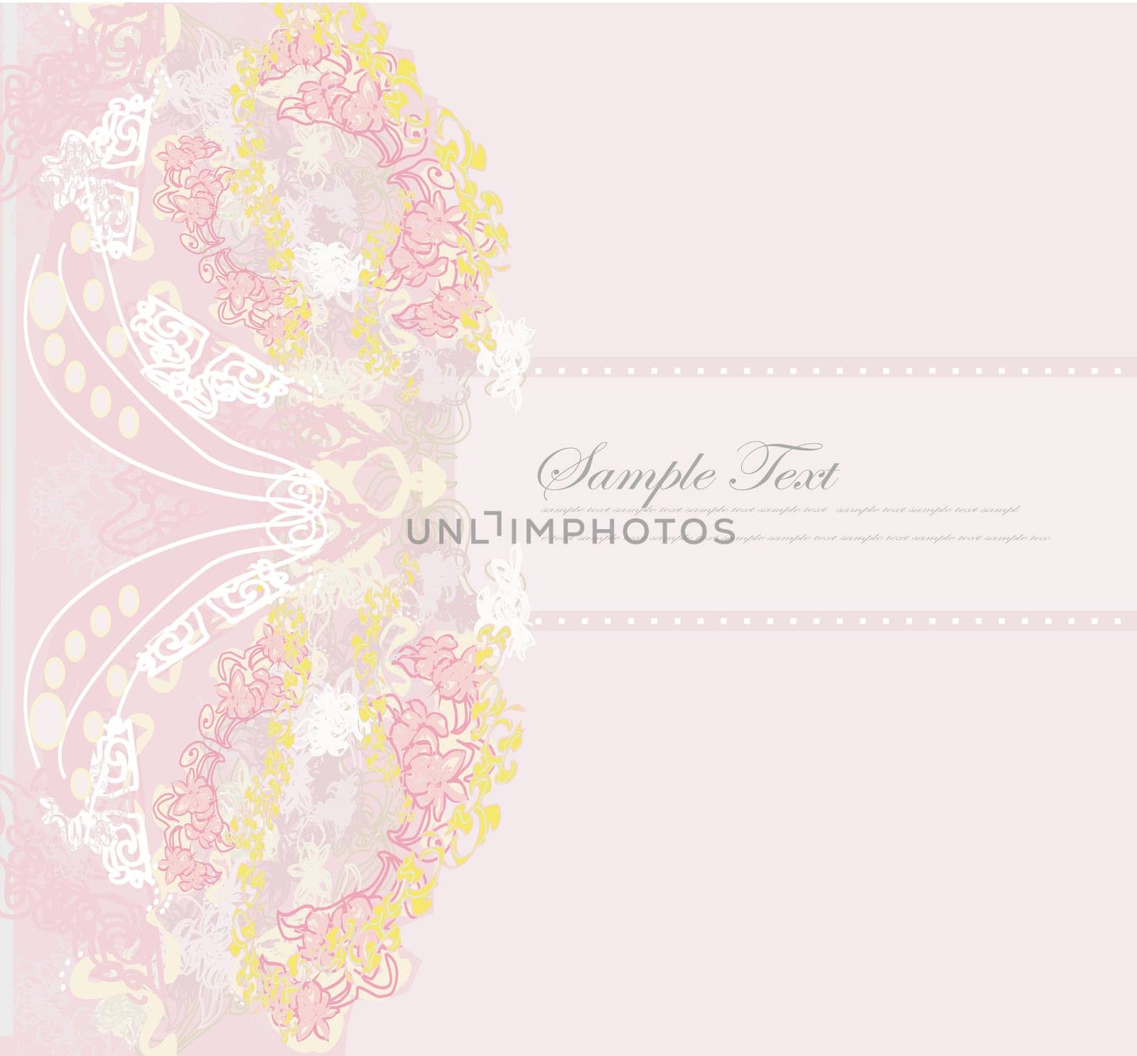 romantic flower invitation card