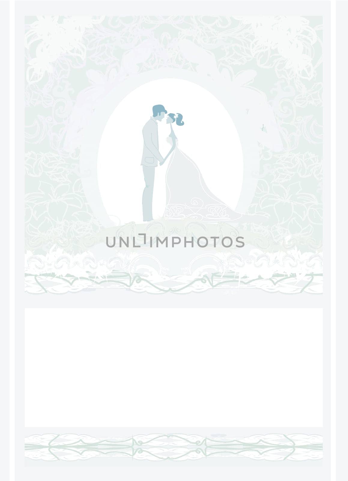 elegant wedding invitation with wedding couple