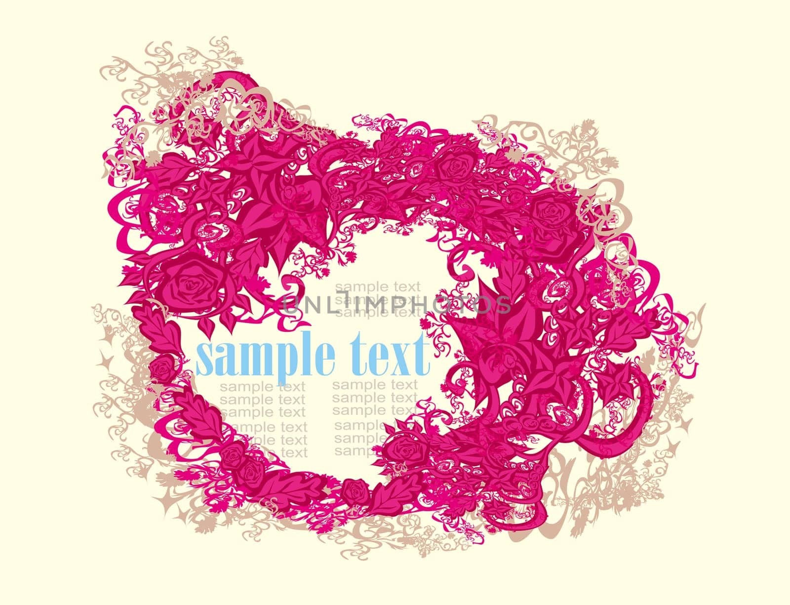 romantic flower invitation card
