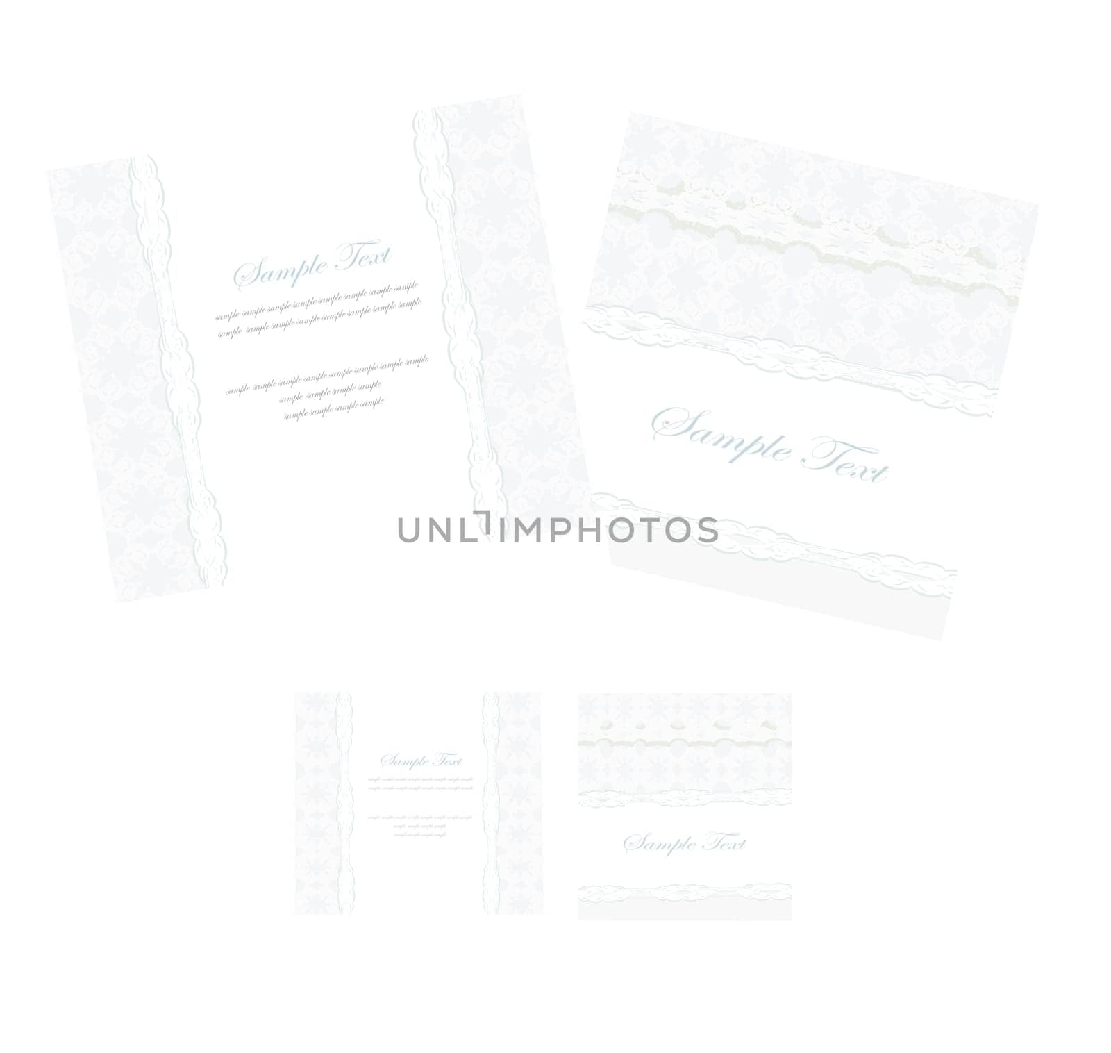 elegant abstract vintage frame invitation set cards