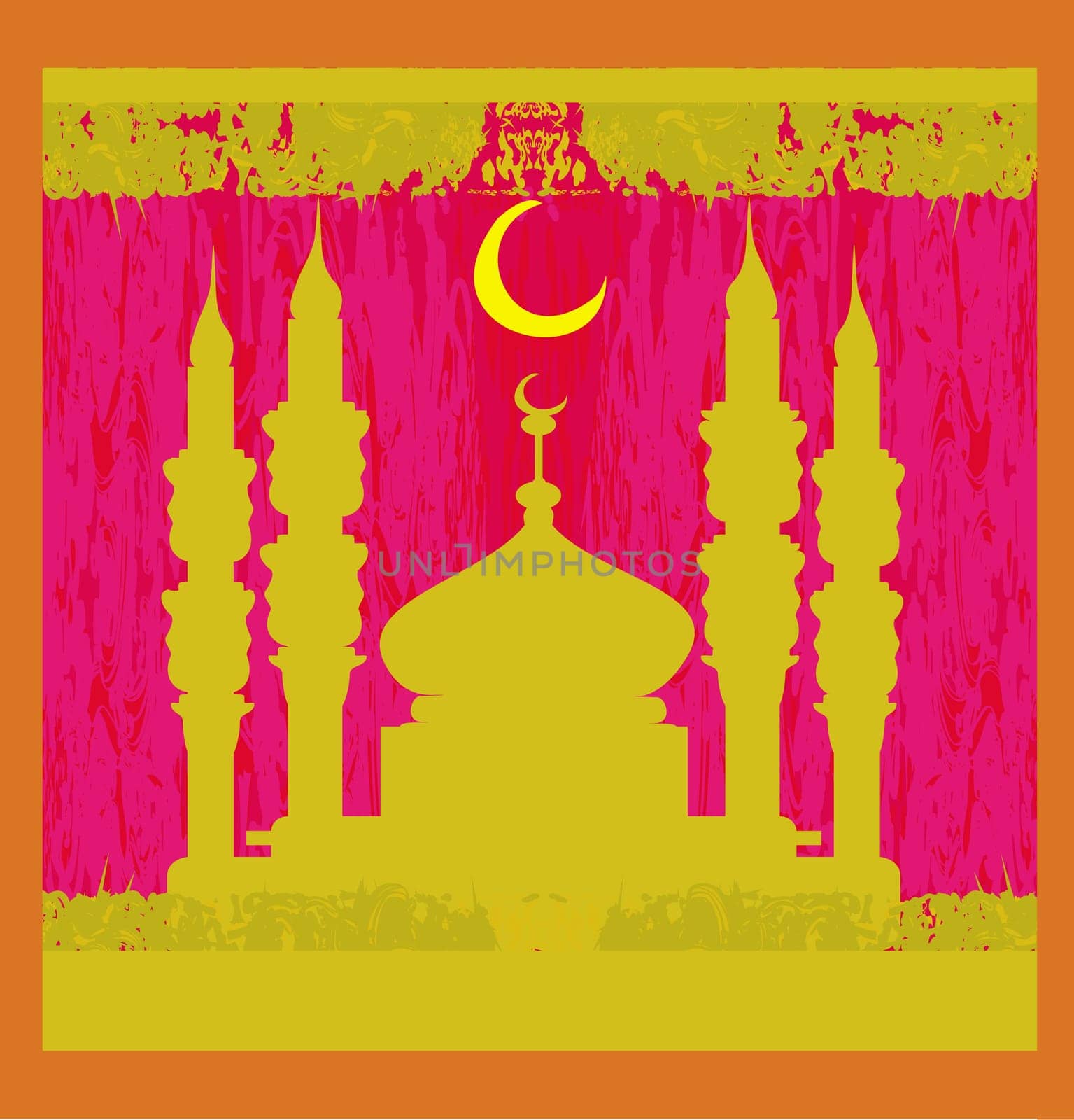 artistic pattern background with mosque