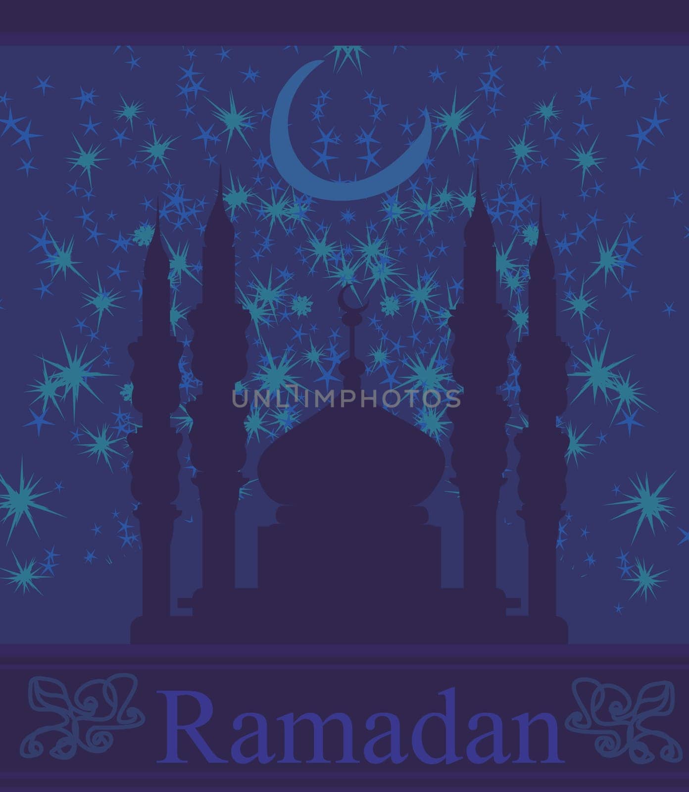 artistic pattern background with mosque