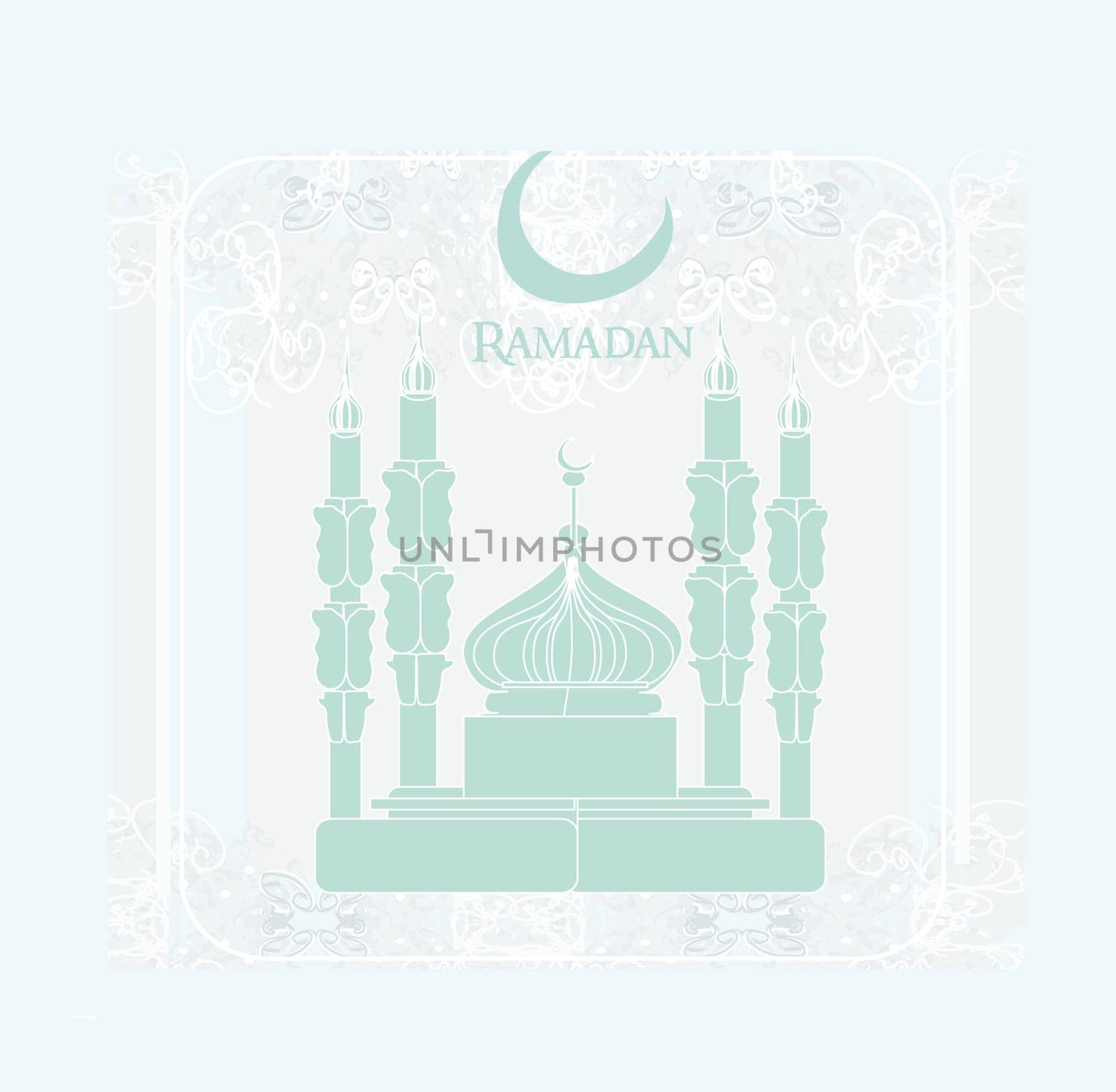 artistic pattern background with mosque