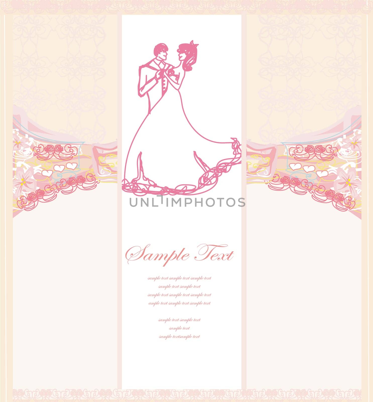 Ballroom wedding couple dancers - invitation