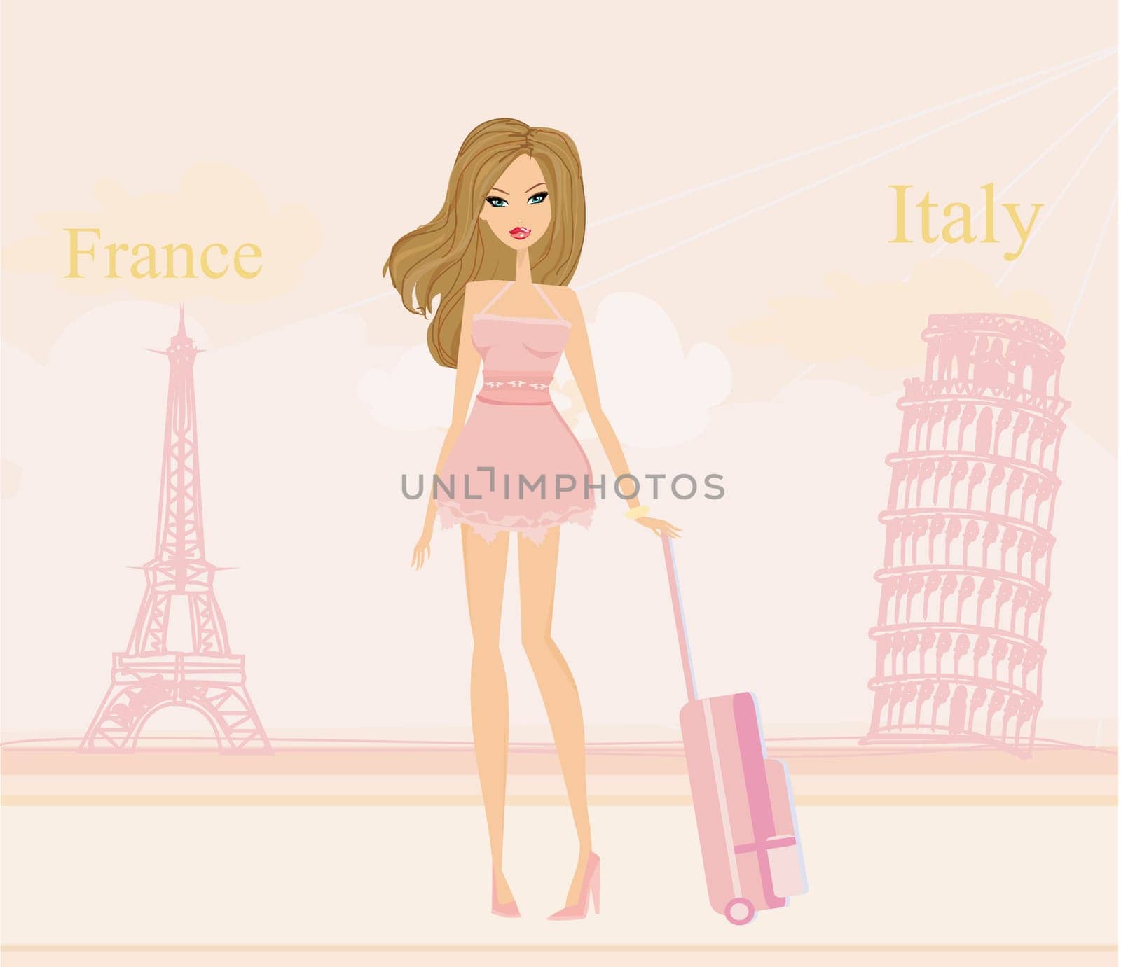 beautiful women Shopping in France and Italy