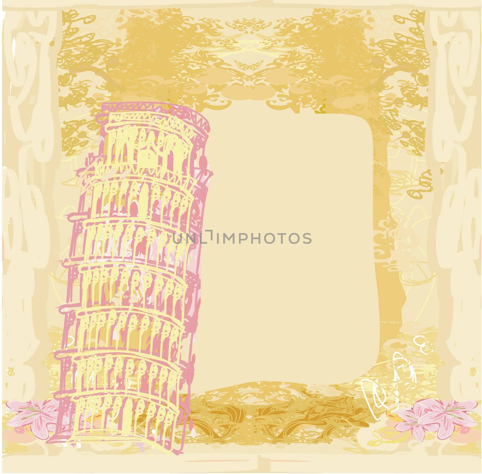 vintage vector pisa tower background