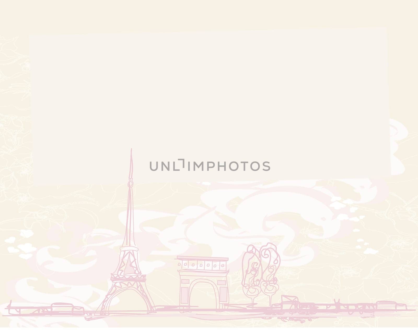 Eiffel tower artistic background. Vector illustration.