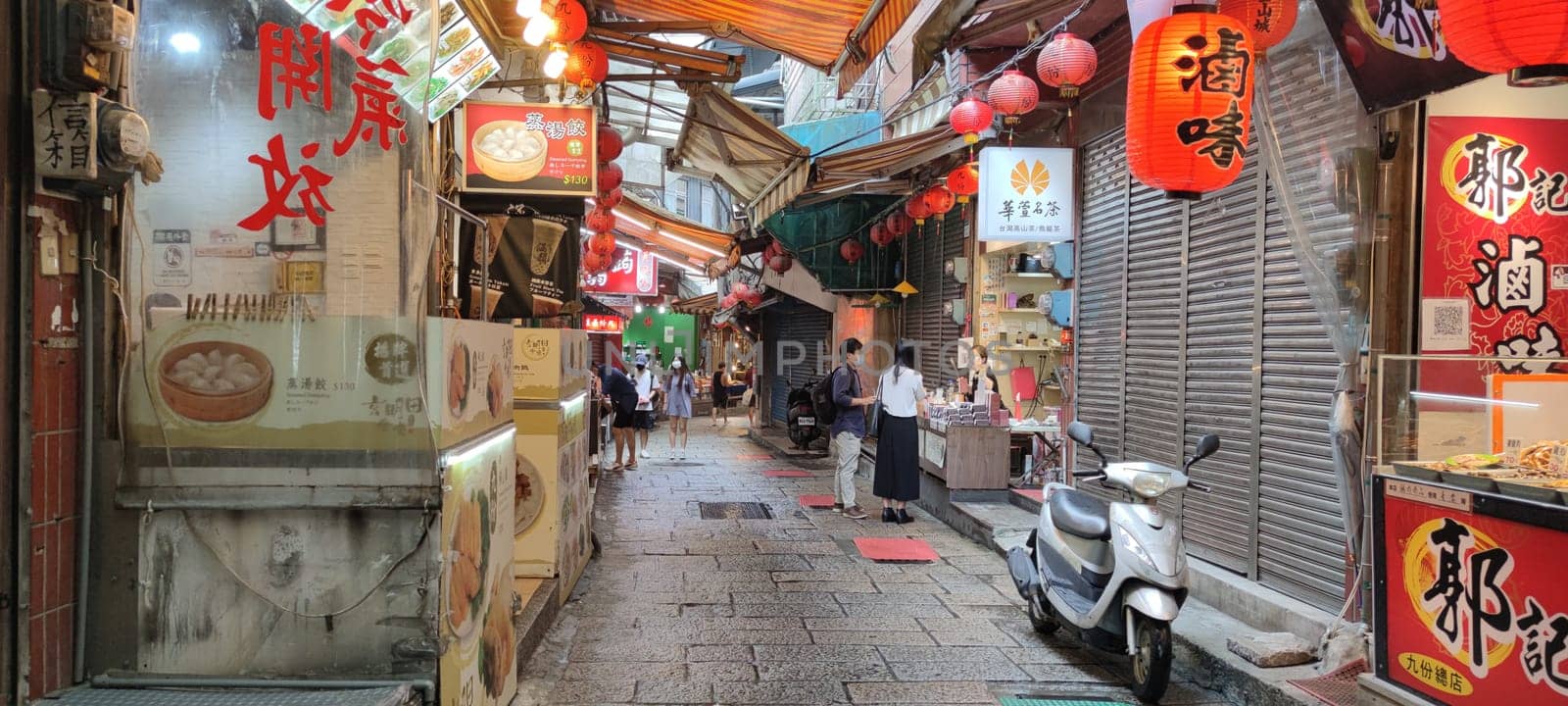 Jioufen village, Taipei - APR 24, 2022 : Beatutiful view of Jioufen village, New Taipei City, Taiwan