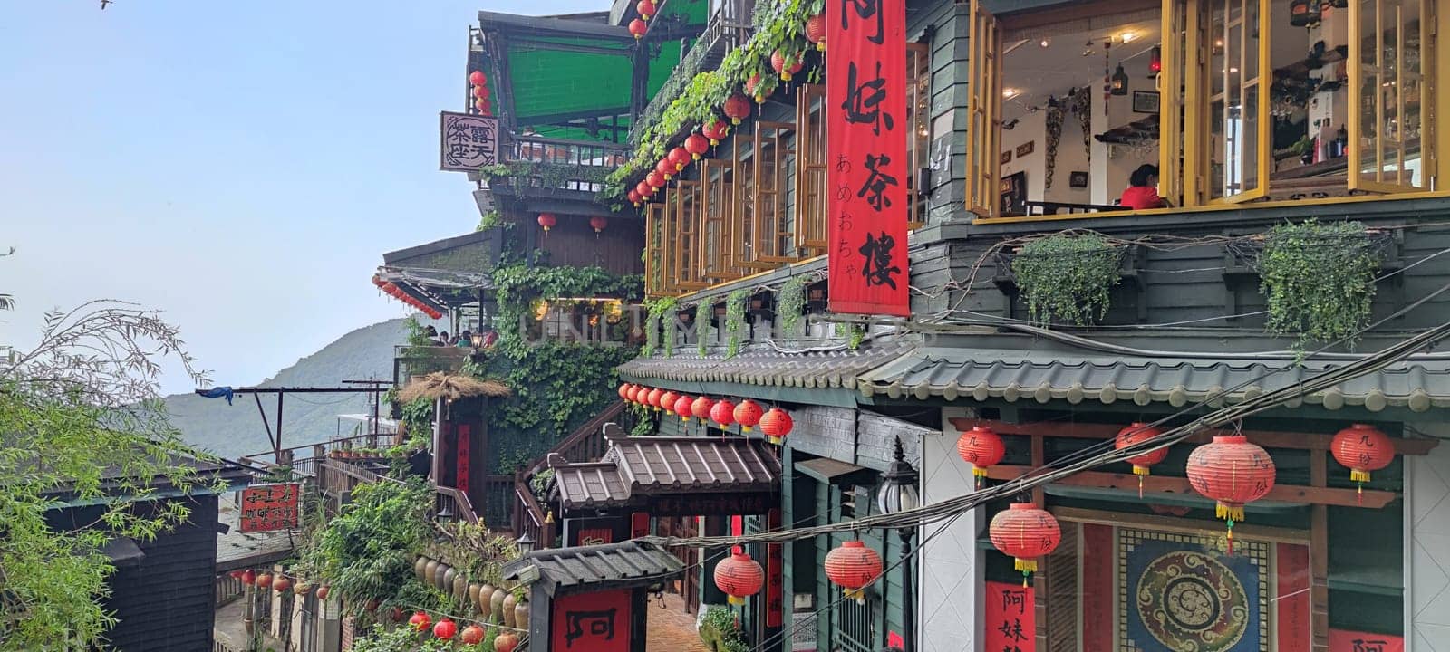 Jioufen village, Taipei - APR 24, 2022 : Beatutiful view of Jioufen village, New Taipei City, Taiwan