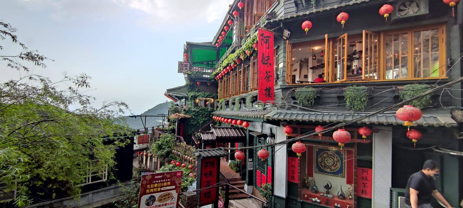 Jioufen village, Taipei - APR 24, 2022 : Beatutiful view of Jioufen village, New Taipei City, Taiwan