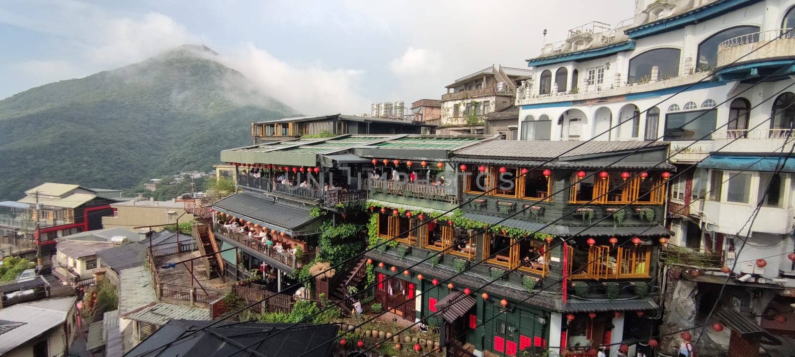 Jioufen village, Taipei - APR 24, 2022 : Beatutiful view of Jioufen village, New Taipei City, Taiwan