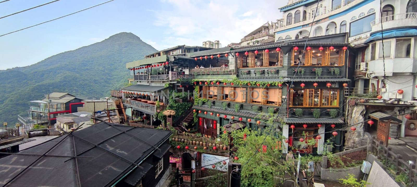 Jioufen village, Taipei - APR 24, 2022 : Beatutiful view of Jioufen village, New Taipei City, Taiwan