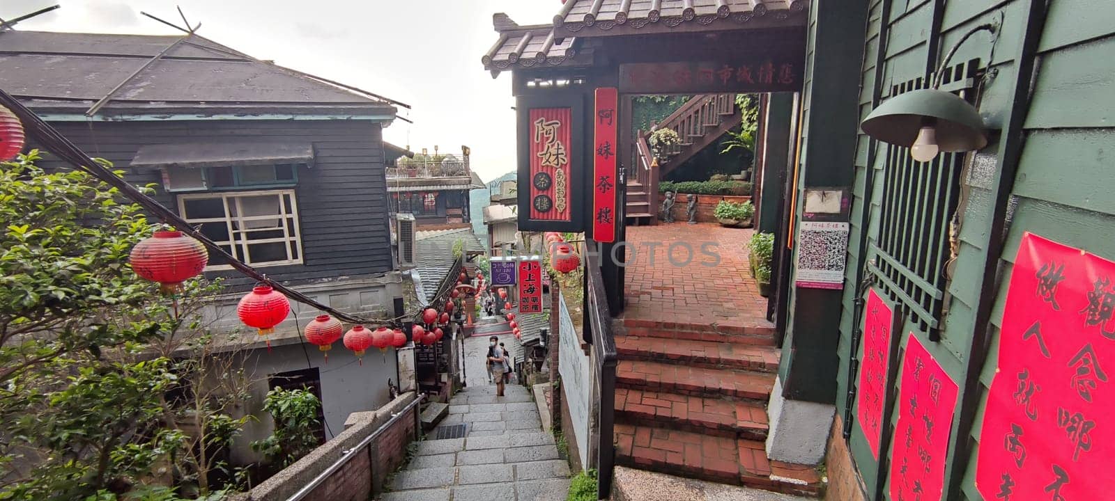Jioufen village, Taipei - APR 24, 2022 : Beatutiful view of Jioufen village, New Taipei City, Taiwan