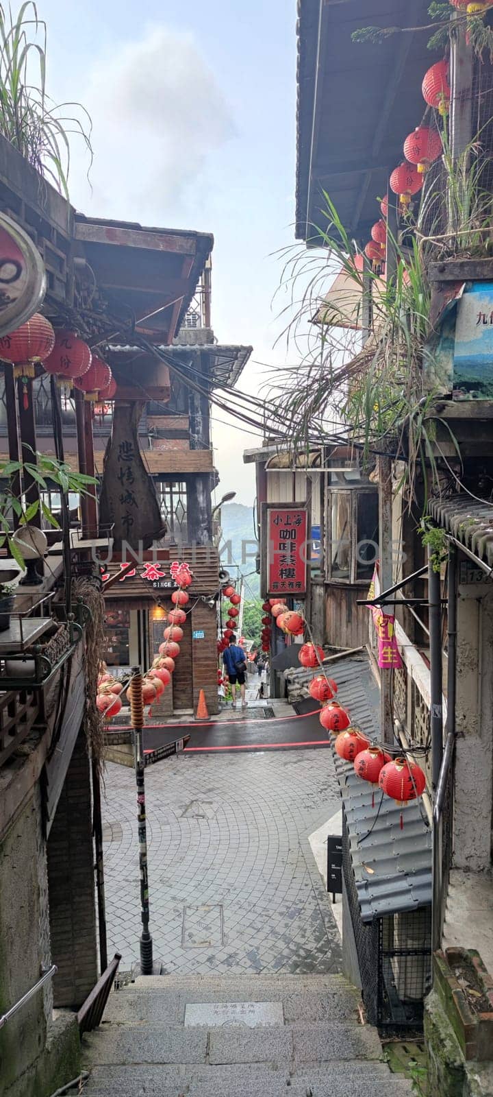 Jioufen village, Taipei - APR 24, 2022 : Beatutiful view of Jioufen village, New Taipei City, Taiwan