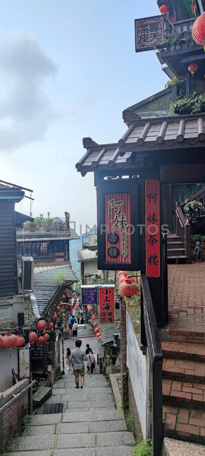Jioufen village, Taipei - APR 24, 2022 : Beatutiful view of Jioufen village, New Taipei City, Taiwan