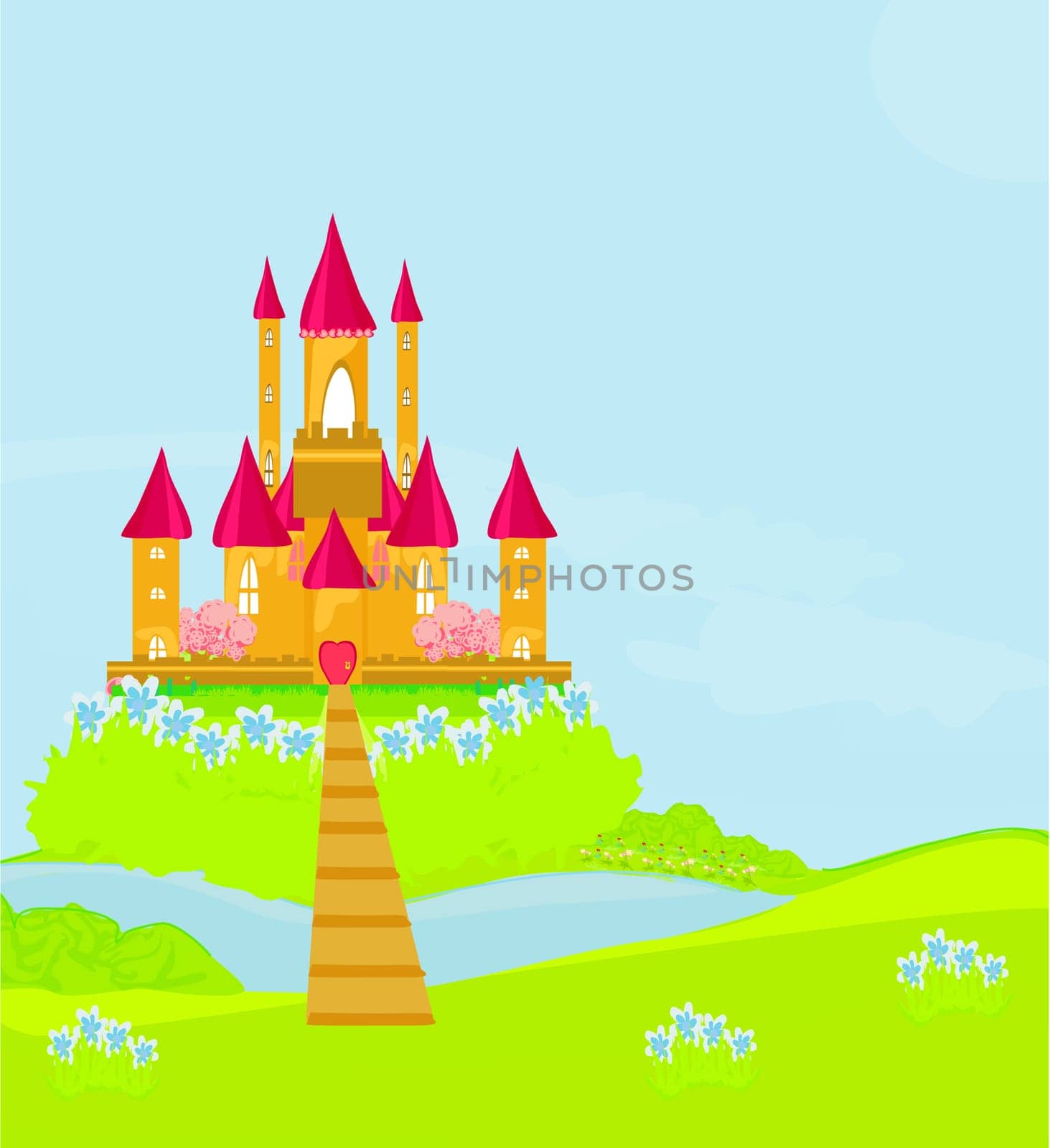 brown princess castle on the river