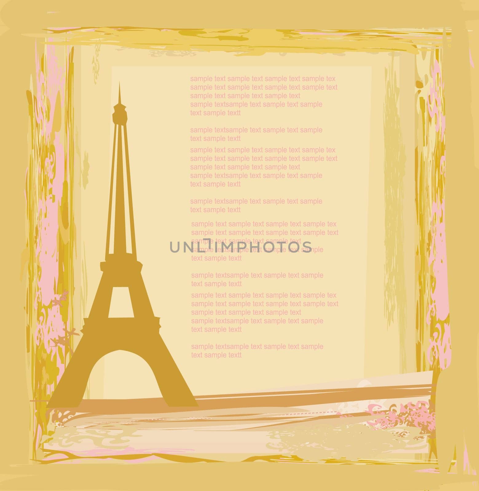 Eiffel tower artistic background. Vector illustration.