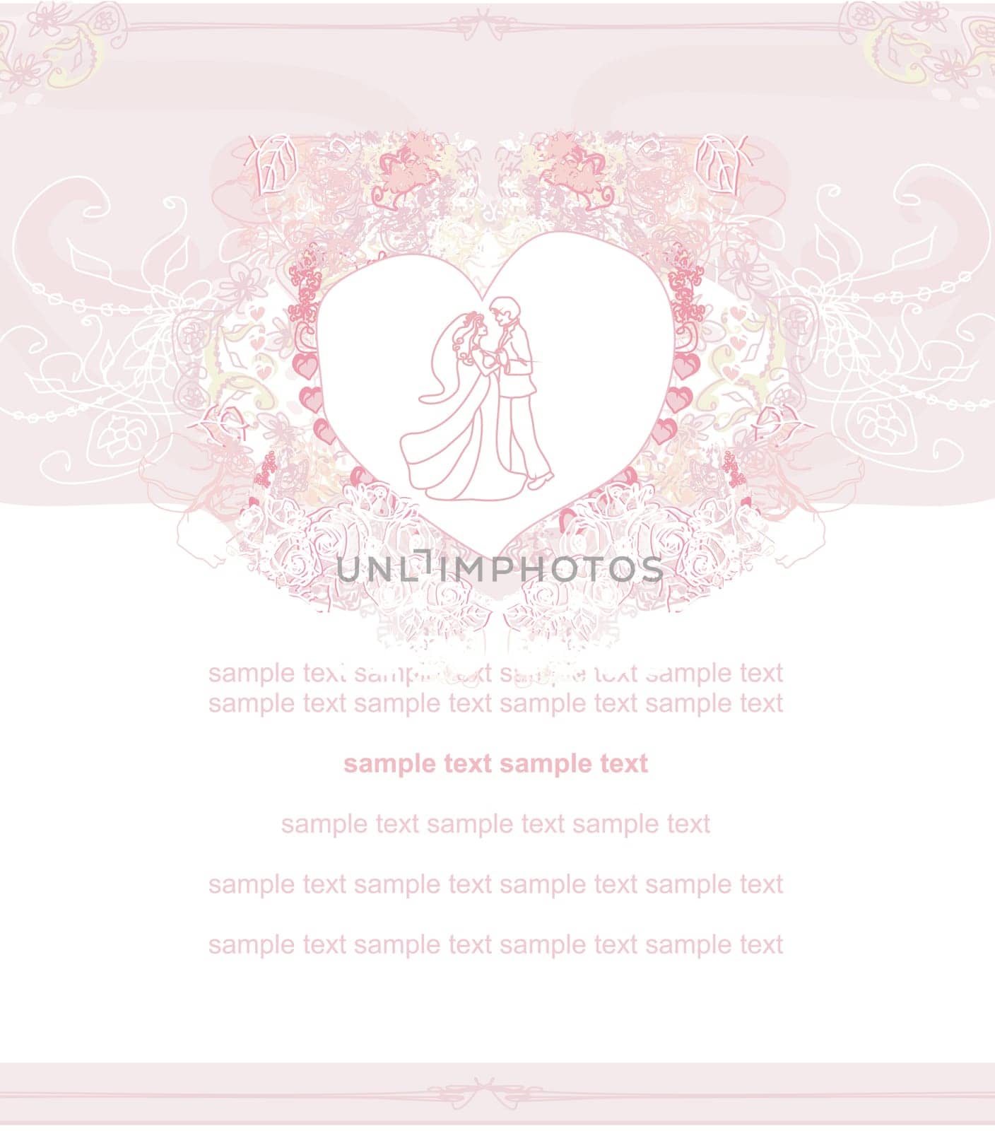 wedding dancing couple invitation card