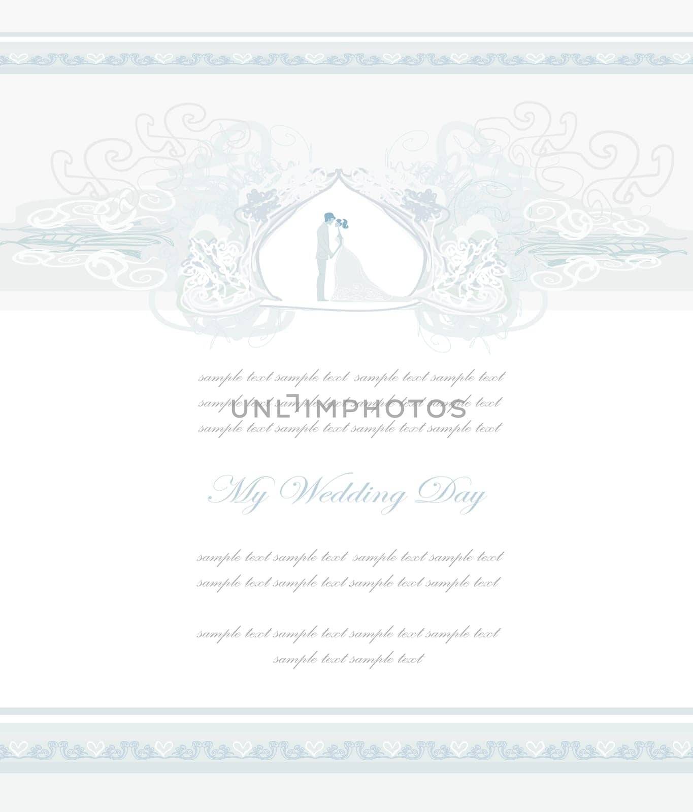 elegant wedding invitation with wedding couple