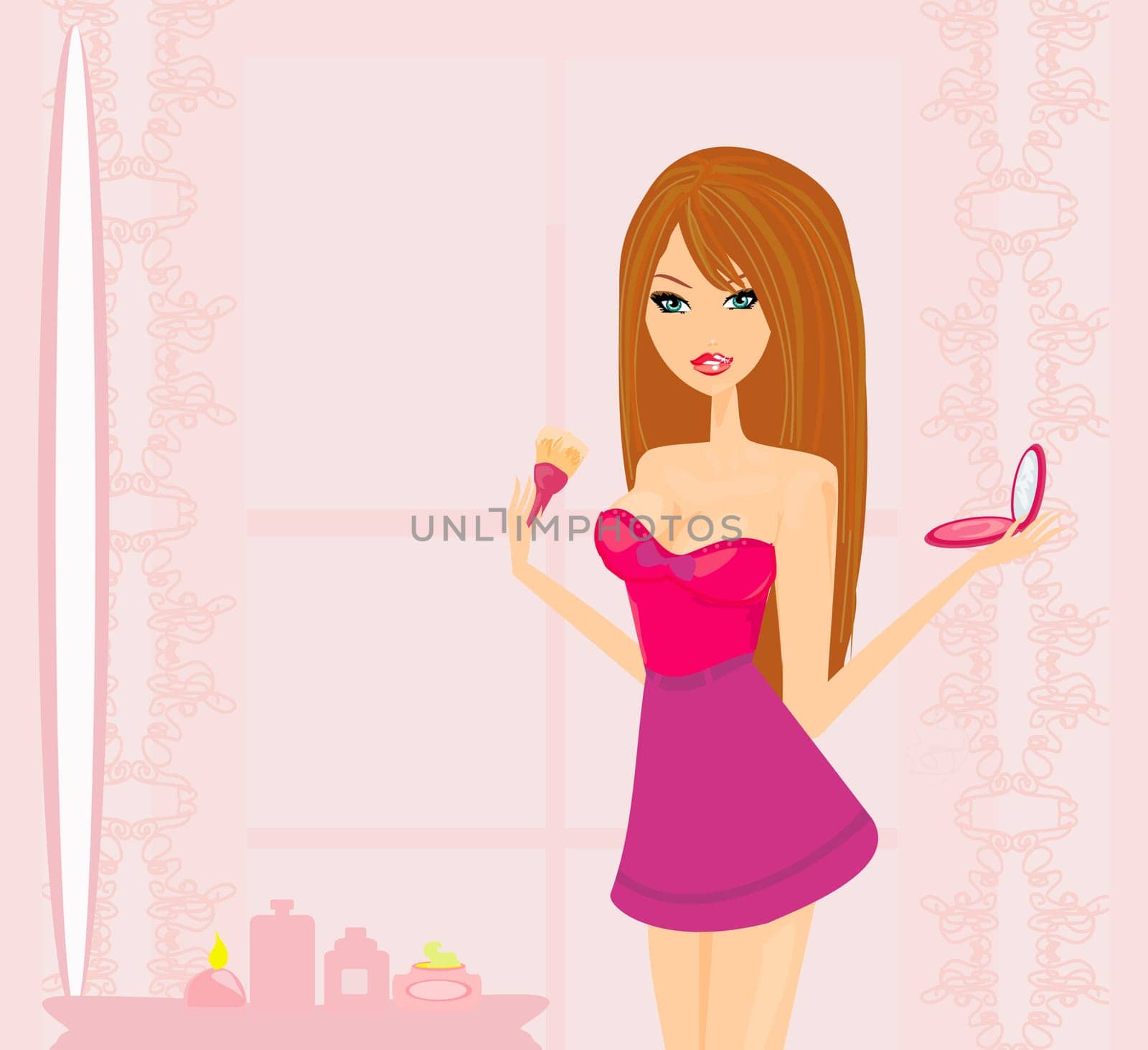 girl make up at home