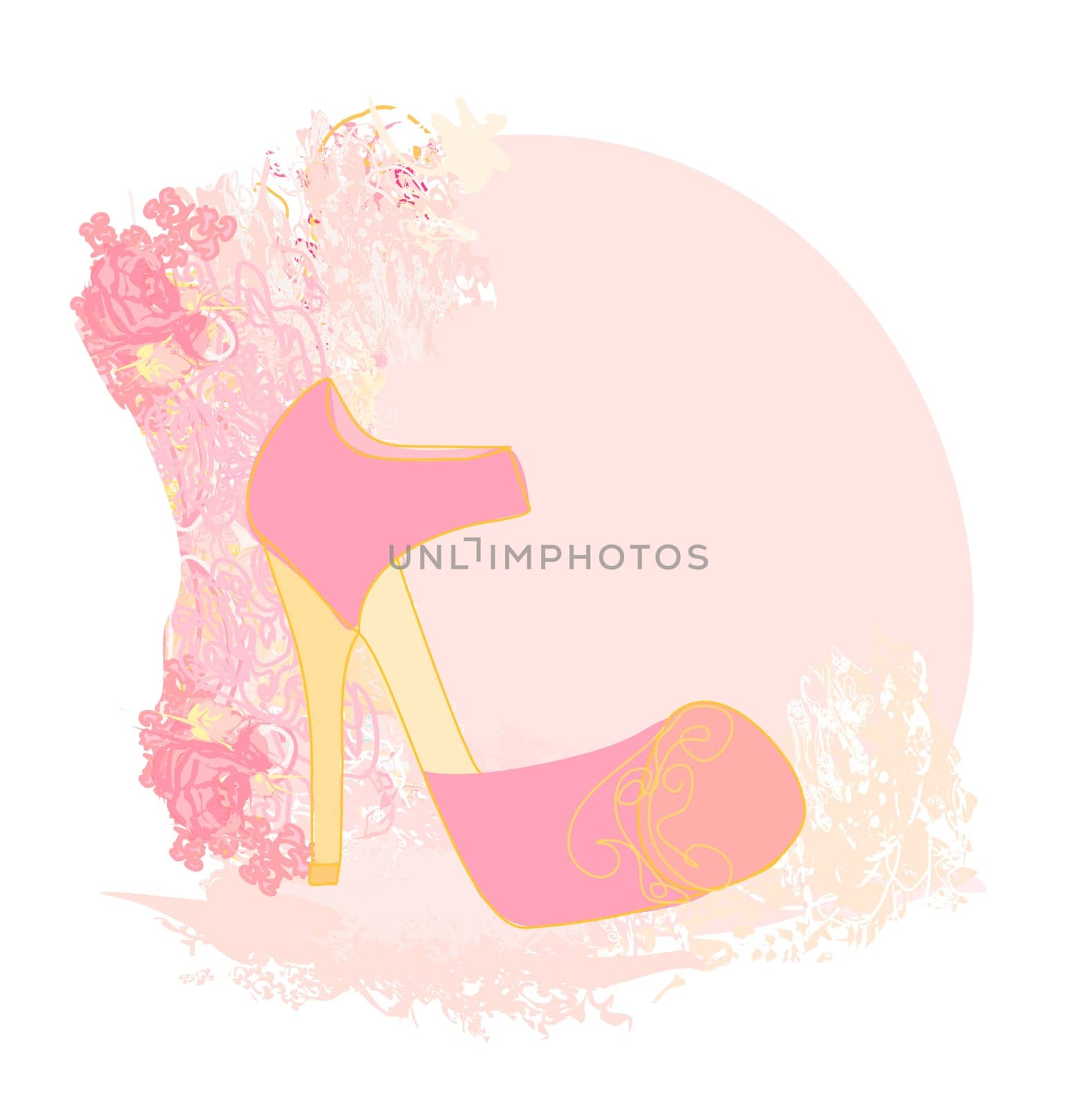 abstract floral shoes poster