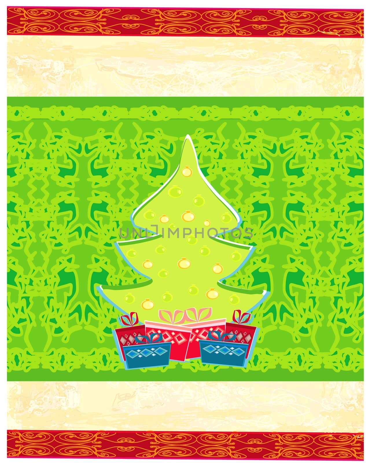 Abstract christmas tree card