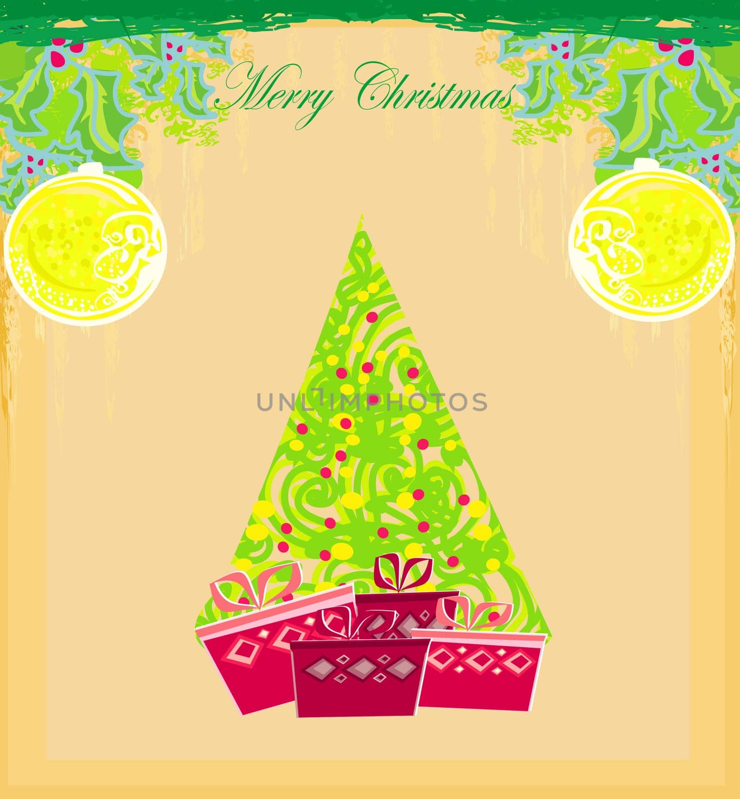 Abstract christmas tree card