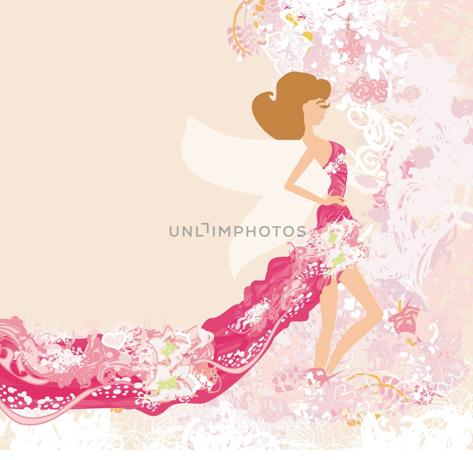 Abstract Beautiful floral Woman