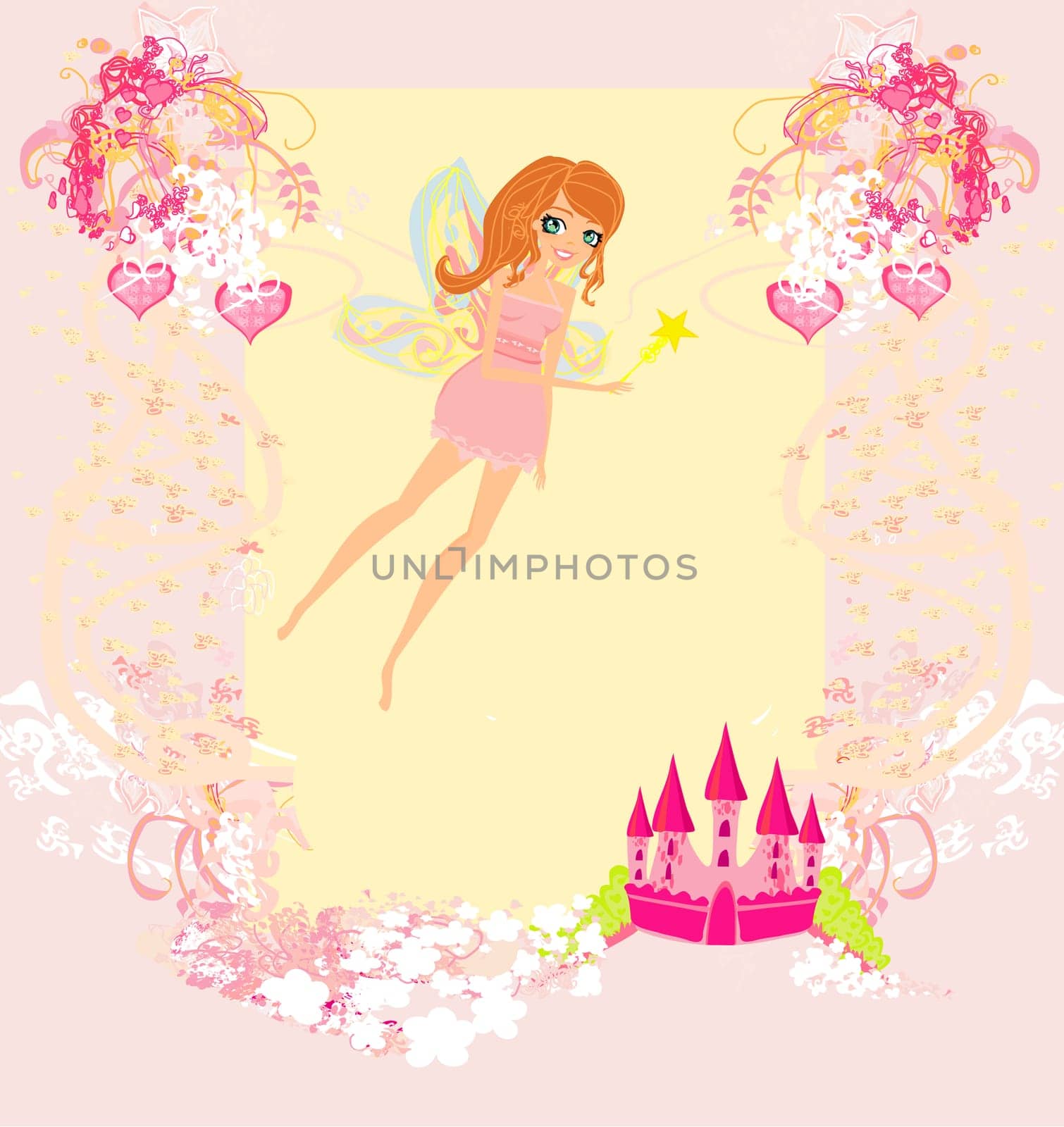 fairy flying above castle