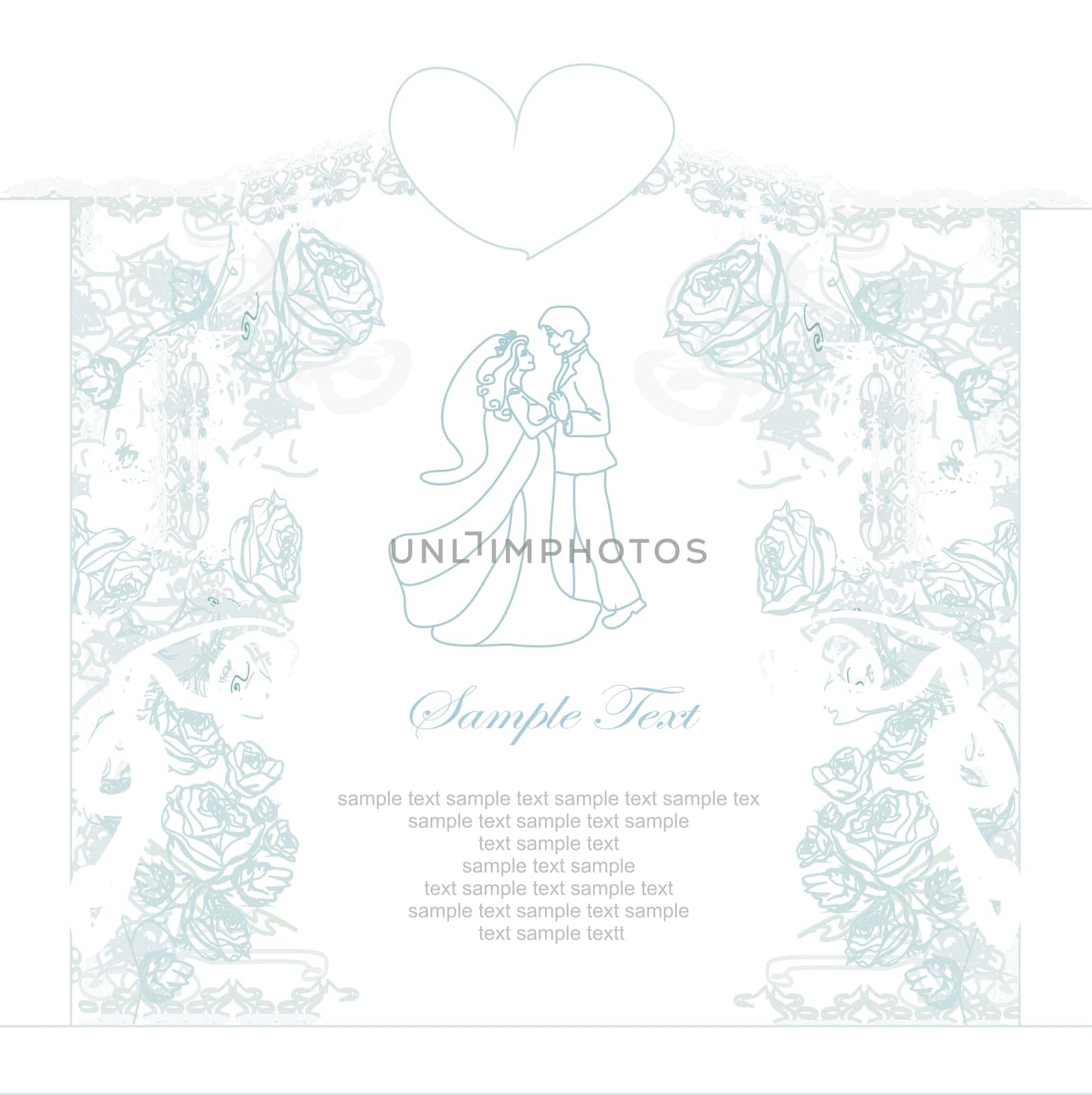 elegant invitation wedding with dancing couple background