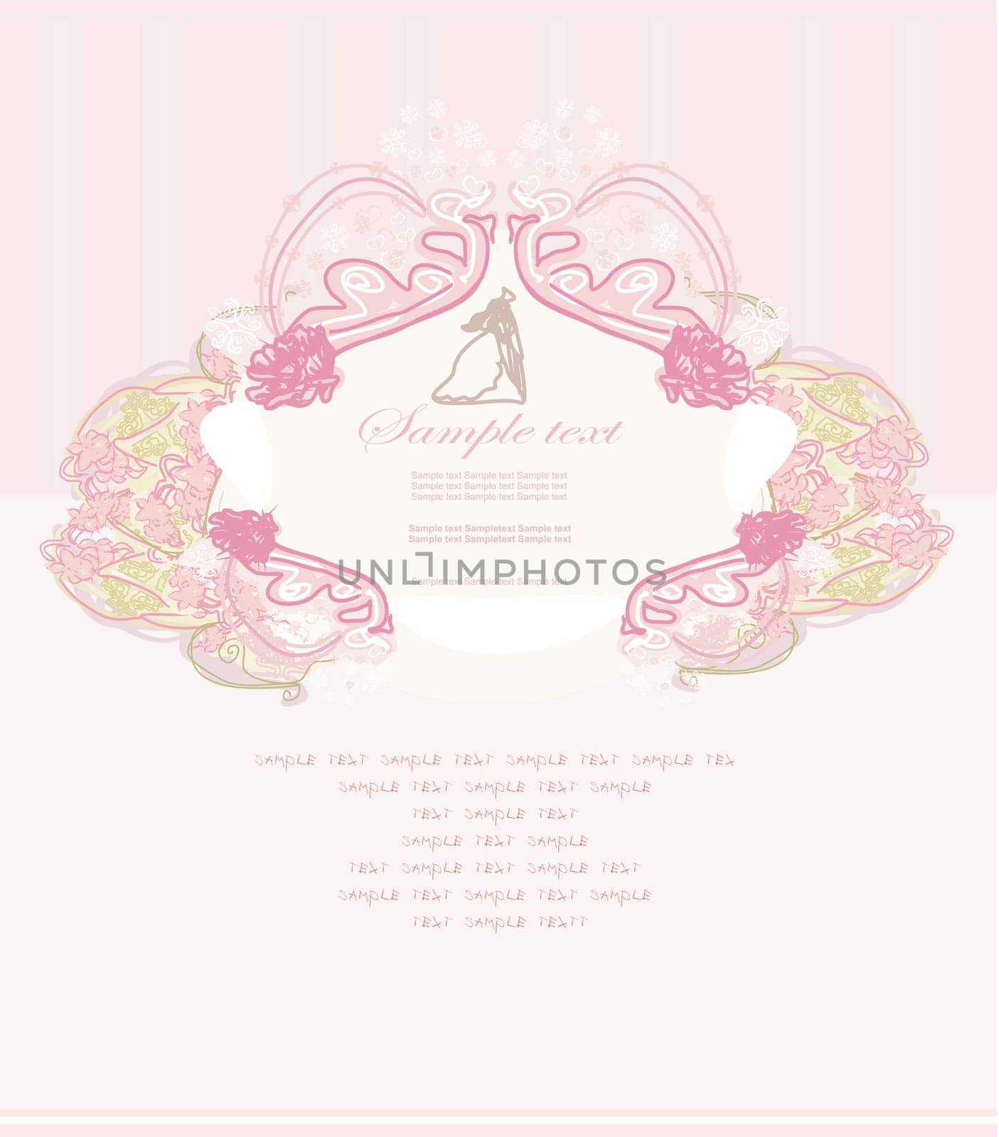 elegant wedding invitation with wedding couple