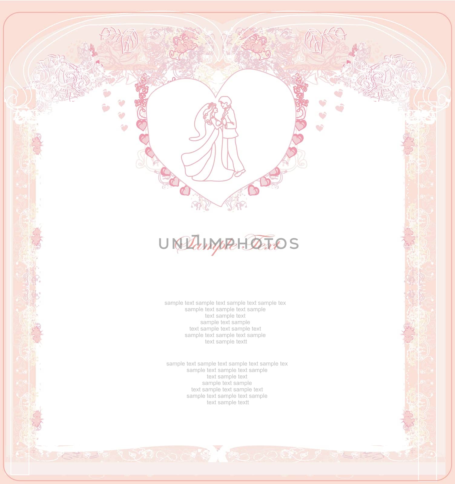 elegant invitation wedding with dancing couple background