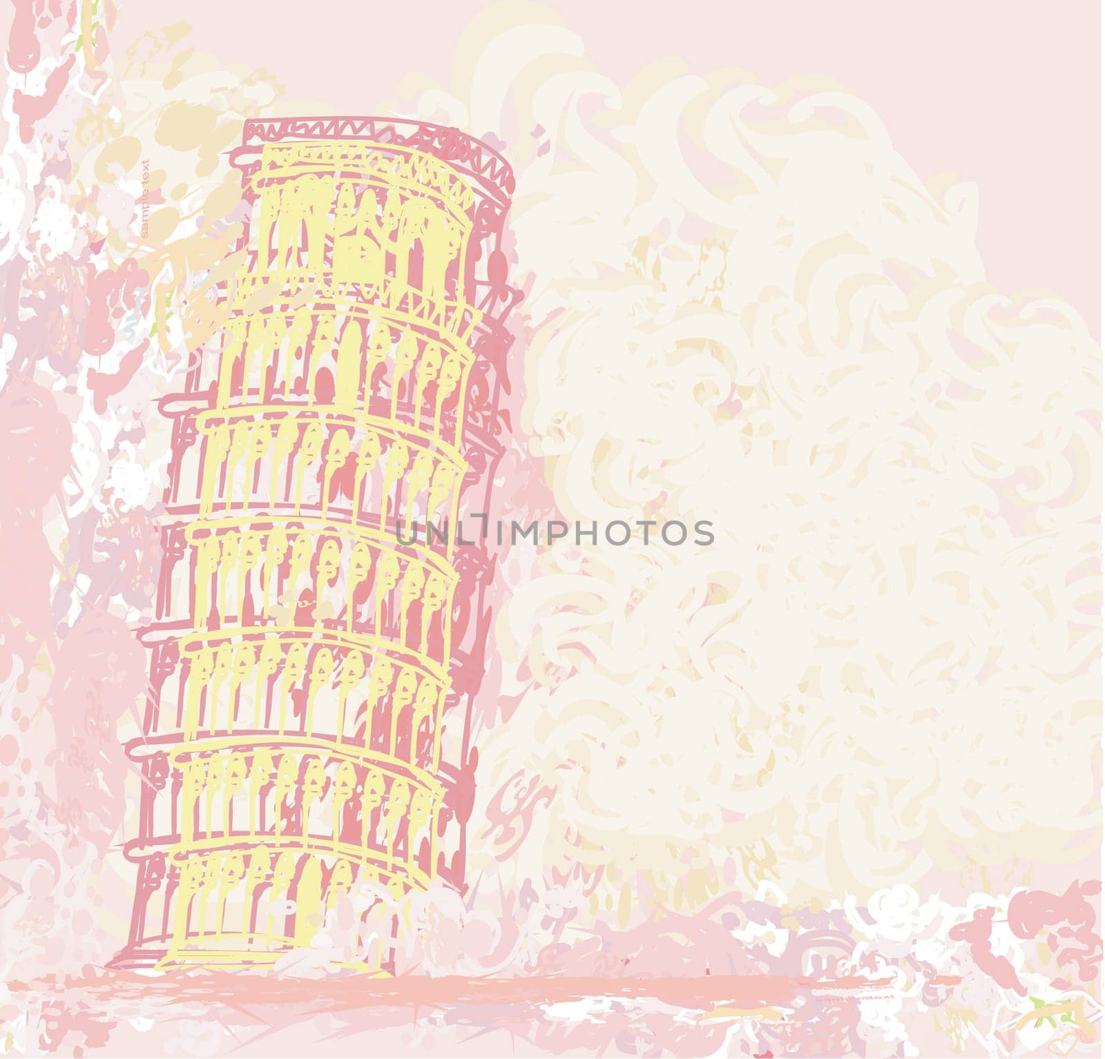 vintage vector pisa tower background