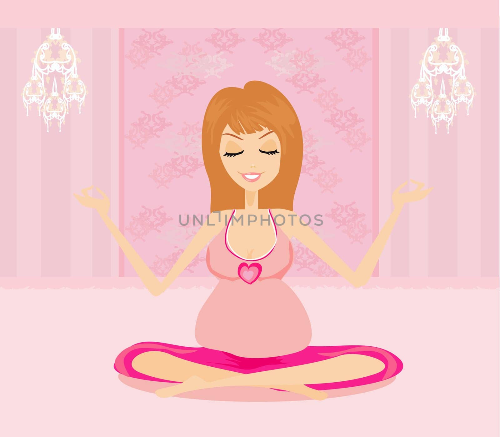 yoga for pregnant woman in lotus position